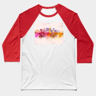 Cuenca EC skyline in watercolor background Baseball T-Shirt